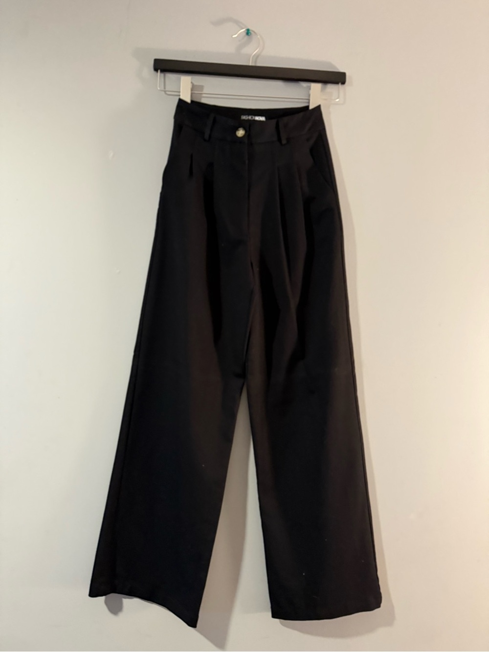 Fashion Nova Black High-Rise Wide Leg Trousers